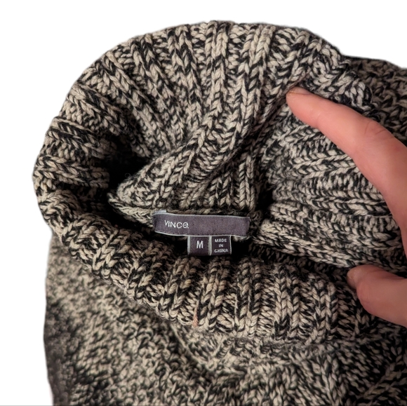 Vince Wool Yak Blend Turtleneck Chunky Cable Knit Ribbed Pullover Sweater - Picture 5 of 14